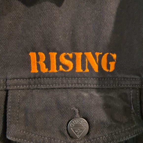 Rare Vintage Guess 88 Rising Black Denim Jacket Size Large 100% Cotton - Picture 6 of 8
